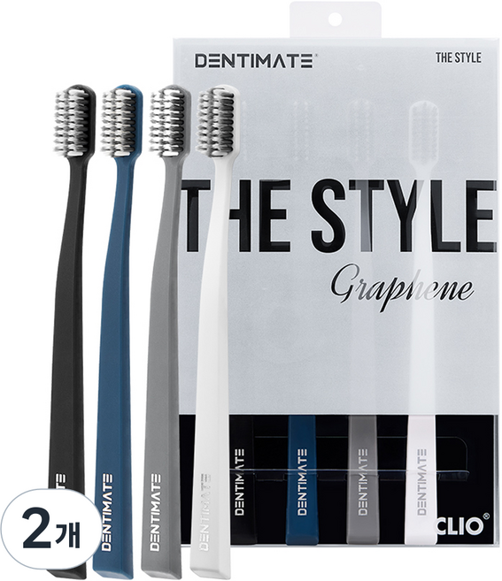 크리오 덴티메이트 더스타일 그래핀 탄력 초극세모 칫솔, 4개입, 2개