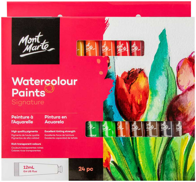 Mont Marte 蒙瑪特 水彩顏料套裝, 12ml, 24色