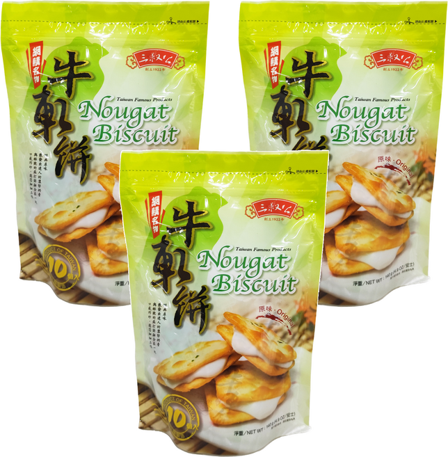 三叔公 牛軋餅 原味, 140g, 3包