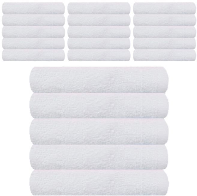 송월타월 데일리 38 얇은수건 95g 20수 면사, 화이트, 20개