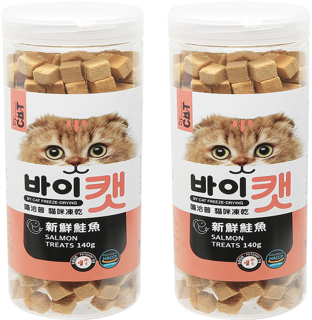 by CAT 喵洽普 貓咪凍乾零食, 新鮮鮭魚, 140g, 2罐