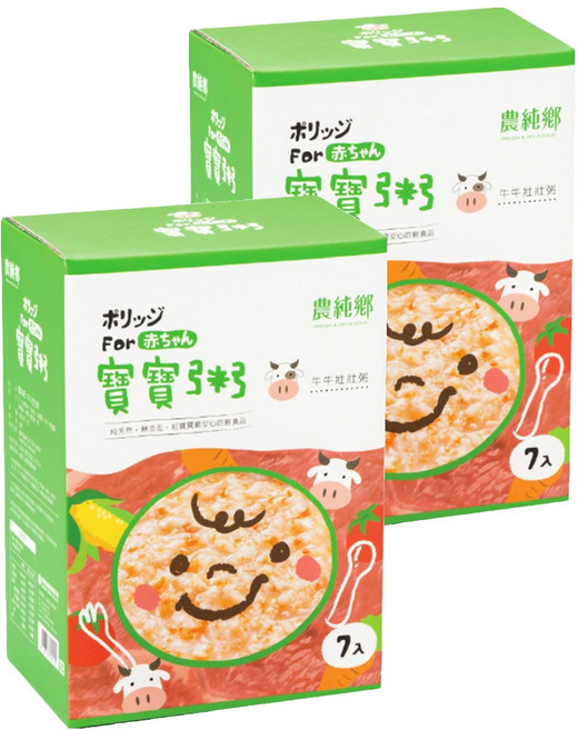 農純鄉 牛牛壯壯粥 6個月以上 7包, 1.05kg, 2盒