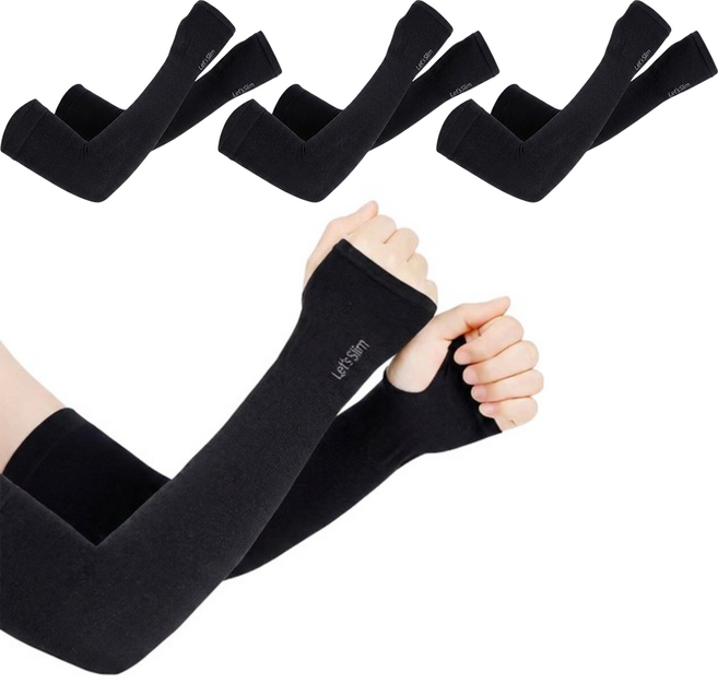 와이홉 아이스 쿨링 팔토시 양손 세트, 블랙, 3세트