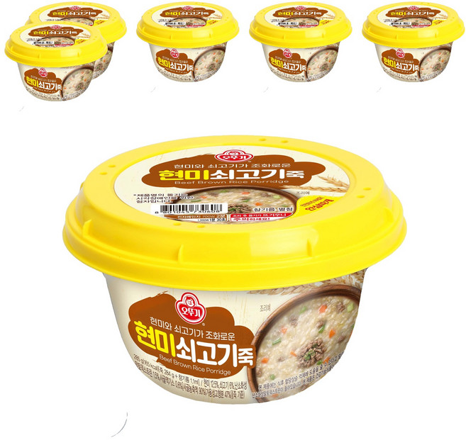 오뚜기 현미 쇠고기죽, 6개, 285g