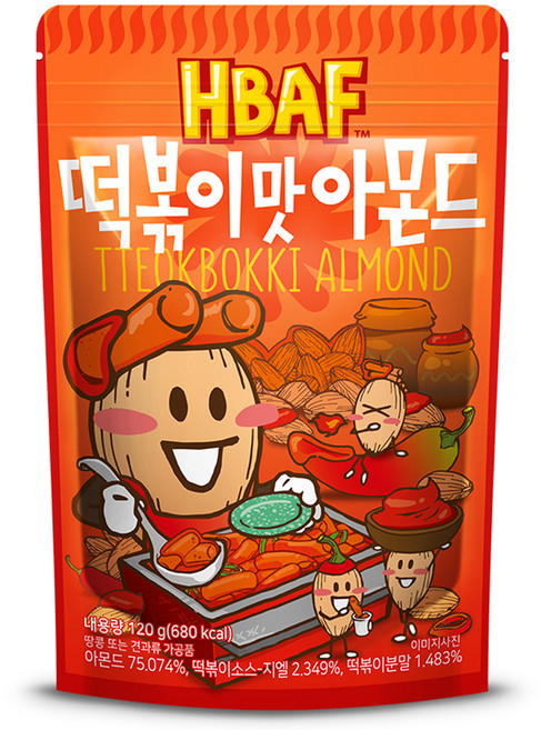 바프 떡볶이맛 아몬드, 120g, 1개
