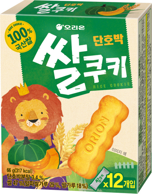 오리온 쌀쿠키 단호박, 66g, 1개