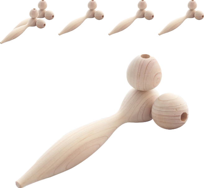 JAYJUN 扁柏木臉部滾輪, 6個, 混合色