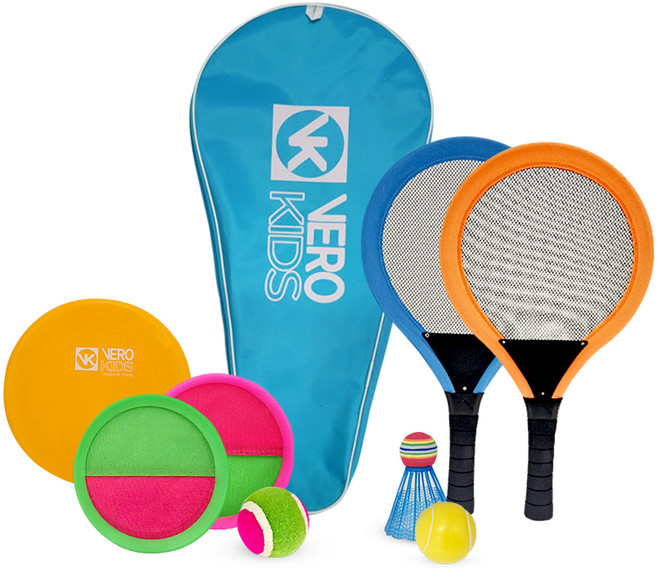 베로키즈 빅민턴 캐치볼 원반 키즈세트, 혼합색상, 1세트