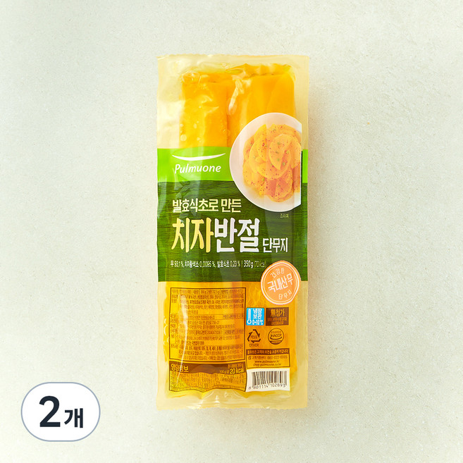 풀무원 치자반절단무지, 350g, 2개