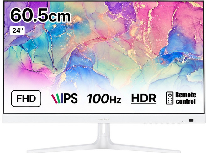 인터픽셀 FHD 100Hz IPS 평면 게이밍 모니터 화이트, 60.5cm, IP2422(무결점)