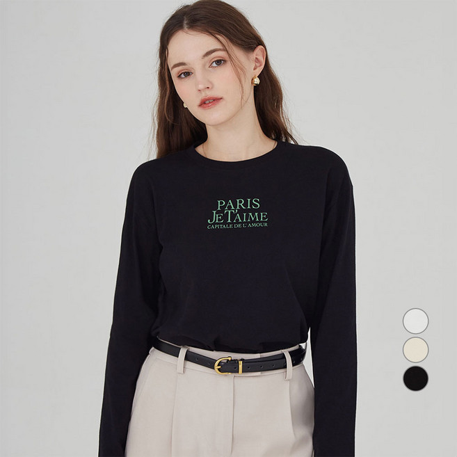ELLE PARIS 여성용 Jetaime 긴팔 티셔츠
