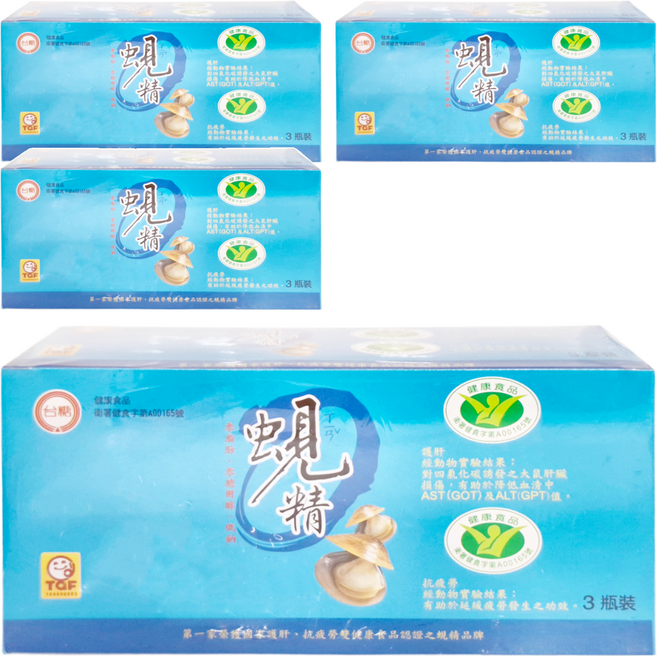台糖 蜆精 3瓶, 186ml, 4盒