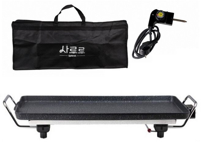 Sarr 韓國製石板家用電烤盤 + 專用收納袋 + 溫控器套組, SARR-6400