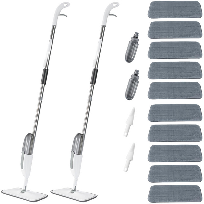 하비티 간편세척 스프레이 밀대걸레 + 극세사 패드 5개 + 스크레이퍼, 2개