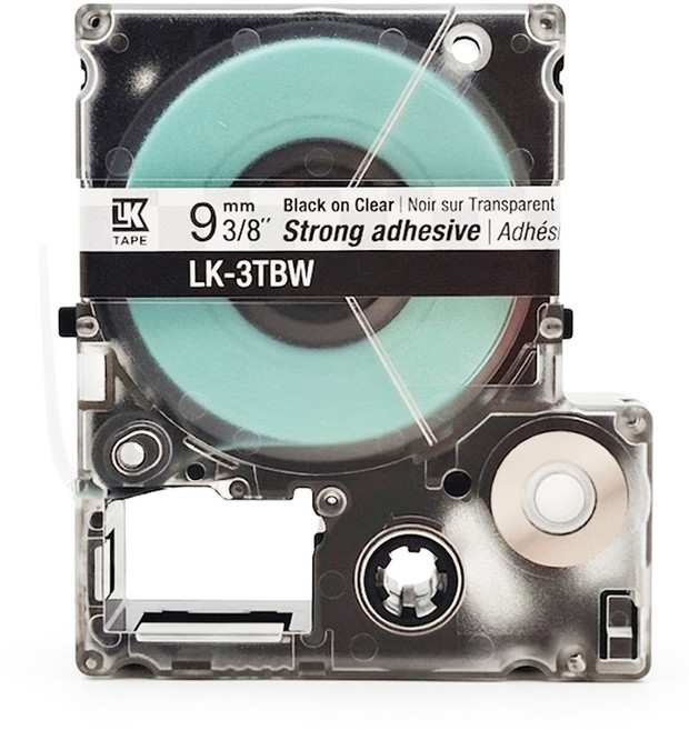 EPSON 標籤帶 LK-3TBW 9mm, 9m, 透明底黑字