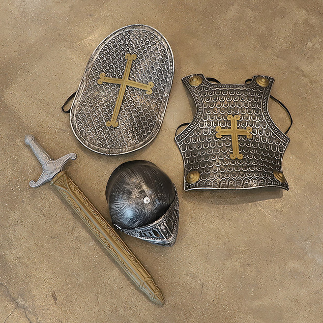 소형 로마갑옷 4종 세트, 실버, 1세트