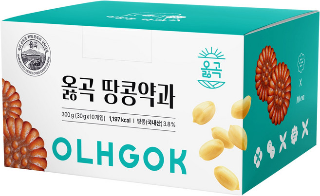 옳곡 땅콩약과 이정돈 약과지 10p, 1개, 300g