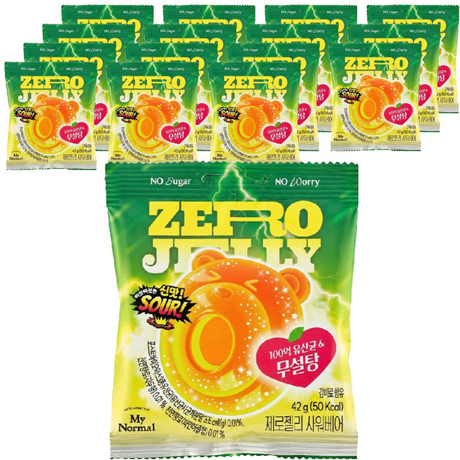 마이노멀 제로젤리 사워베어, 42g, 16개