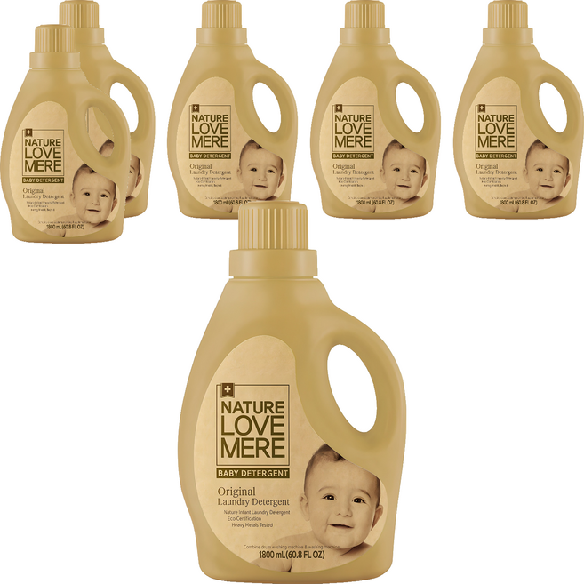 네이쳐러브메레 아기 오리지널 세탁세제 용기형 허브가든향, 1.8L, 6개