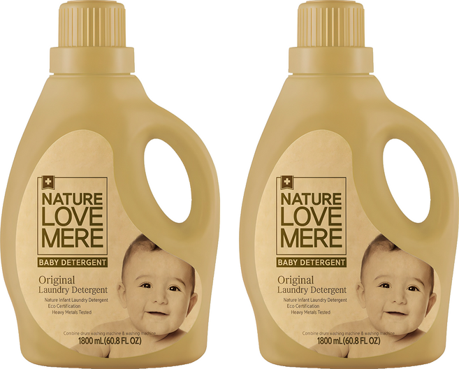네이쳐러브메레 아기 오리지널 세탁세제 용기형 허브가든향, 1.8L, 2개