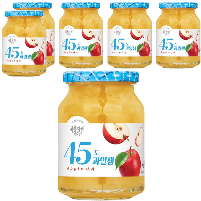 복음자리 45도 과일잼 사과, 350g, 6개