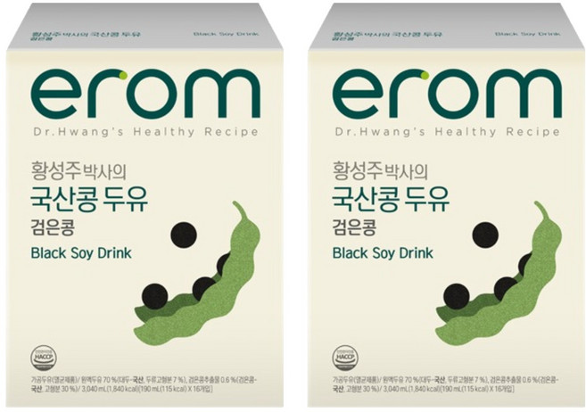 이롬 황성주 박사의 국산콩 두유 검은콩, 190ml, 32개