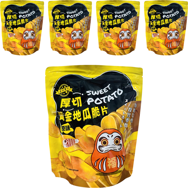果然實在 豐淇厚切黃金地瓜脆片 原味, 140g, 5包