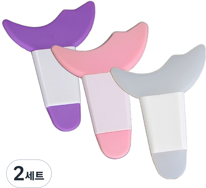 데일리앳 아이라인 가이드 실리콘 브러쉬 3종 세트, 2세트, 핑크, 퍼플, 화이트