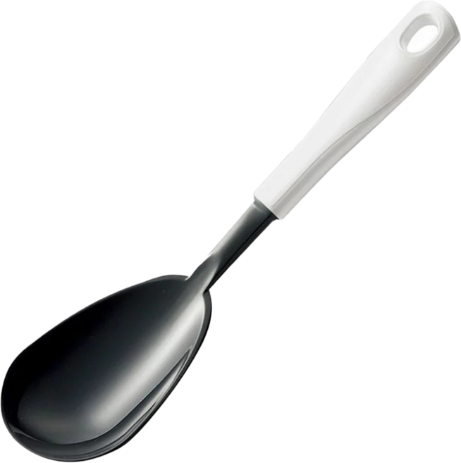 GHIDINI 簡約飯杓 尼龍66 PP塑料, 黑色 + 白色, 1支