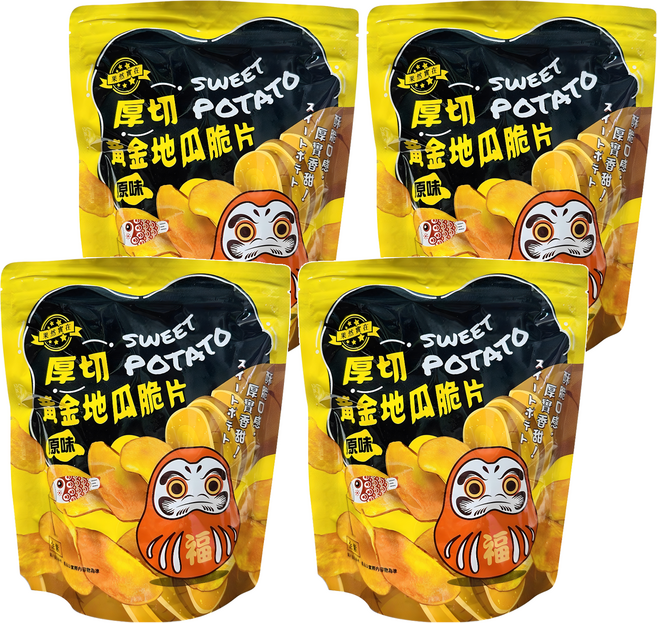 果然實在 豐淇厚切黃金地瓜脆片 原味, 140g, 4包