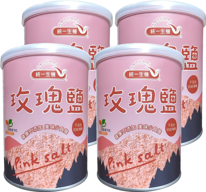統一生機 玫瑰鹽, 600g, 4罐