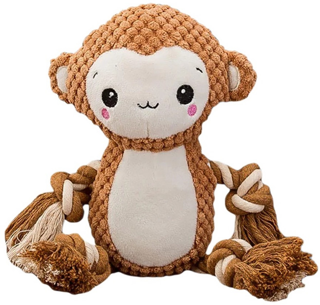 毛皇上 高質感耐咬玩偶, 1入, 手繩猴子