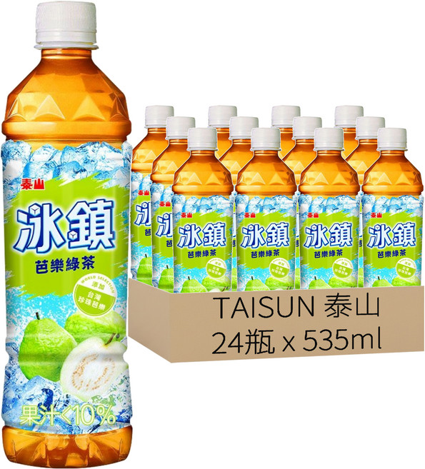 TAISUN 泰山 冰鎮 芭樂綠茶, 535ml, 24瓶