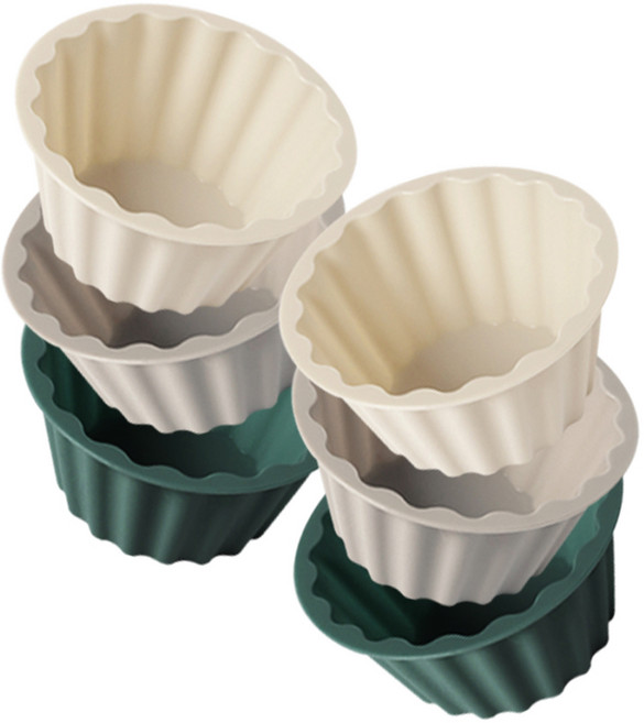 실리만 국내생산 실리콘 하모니 머핀 빵틀(대) 혼합 1세트, 크림베이지 + 코코아그레이 + 오션그린, 1개