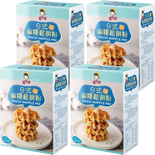 SIGNWIN 三得冠 日式麻糬鬆餅粉, 600g, 4盒