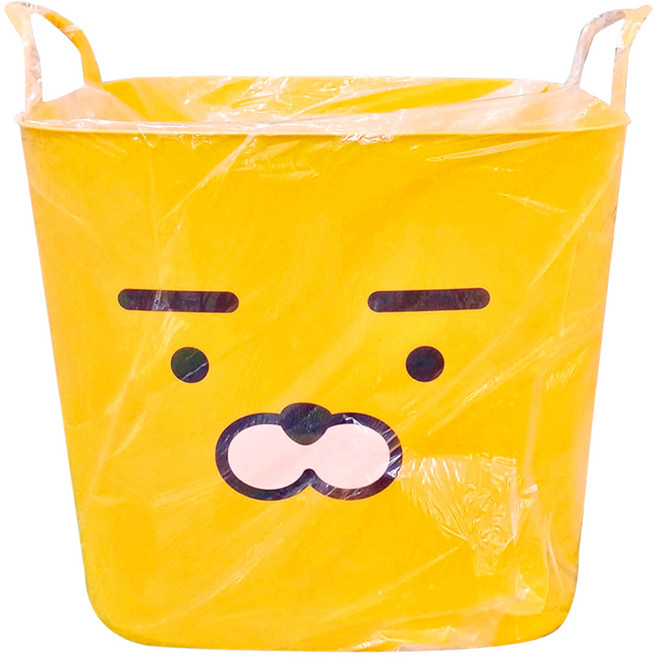 KAKAO FRIENDS 塑膠手提籃, Ryan大臉 黃色, 1個