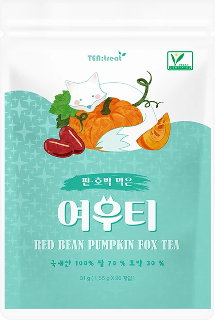 티트리트 여우티 팥호박차, 1.5g, 20개입, 1개 - 쿠팡