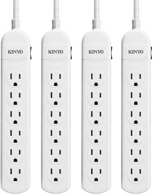 Kinyo 安全延長線 1開6插 CG3169, 4條, 2.7m