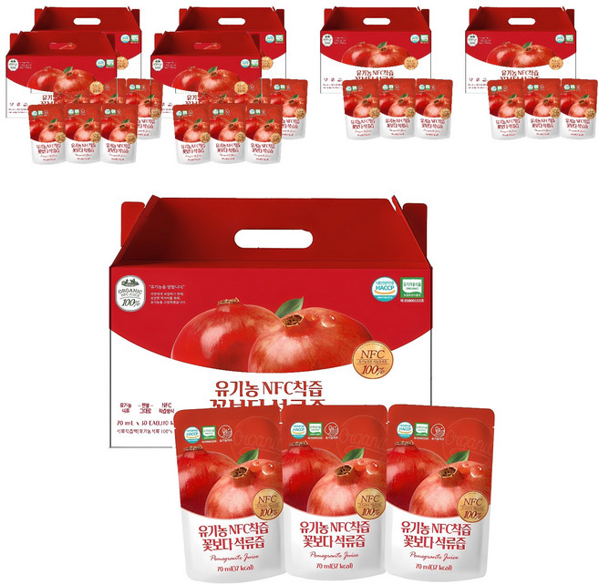 유기농마루 유기농 NFC 착즙 꽃보다 석류즙, 70ml, 210개