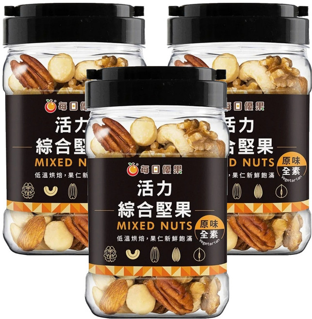 每日優果 罐裝活力綜合堅果, 290g, 3罐