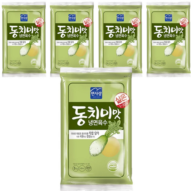 면사랑 동치미맛 냉면육수, 5kg, 5개