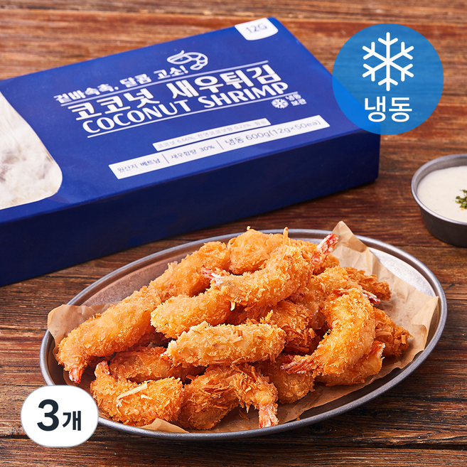 지엔씨푸드 코코넛 새우튀김 50미 (냉동), 600g, 3개
