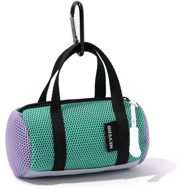 모아모어 스포츠 미니 파우치 이어폰 립밤 케이스 키링 동전지갑, 민트, 1개