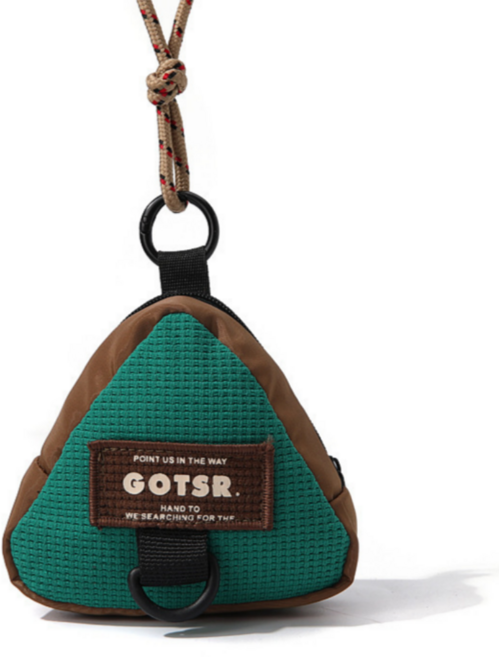 모아모어 캠핑 미니 파우치 이어폰 립밤 케이스 키링 동전지갑, 그린, 1개