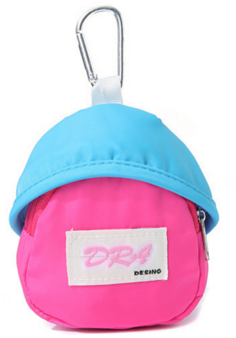 모아모어 토리 미니 파우치 이어폰 립밤 케이스 키링 동전지갑, 로즈레드, 1개