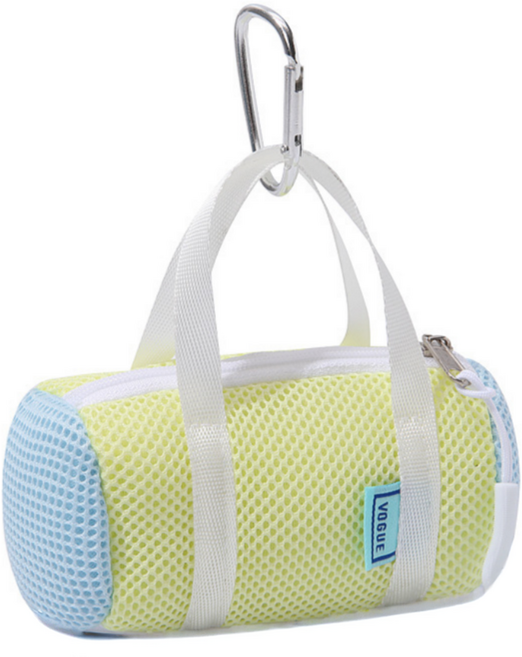 모아모어 스포츠 미니 파우치 이어폰 립밤 케이스 키링 동전지갑, 옐로우, 1개