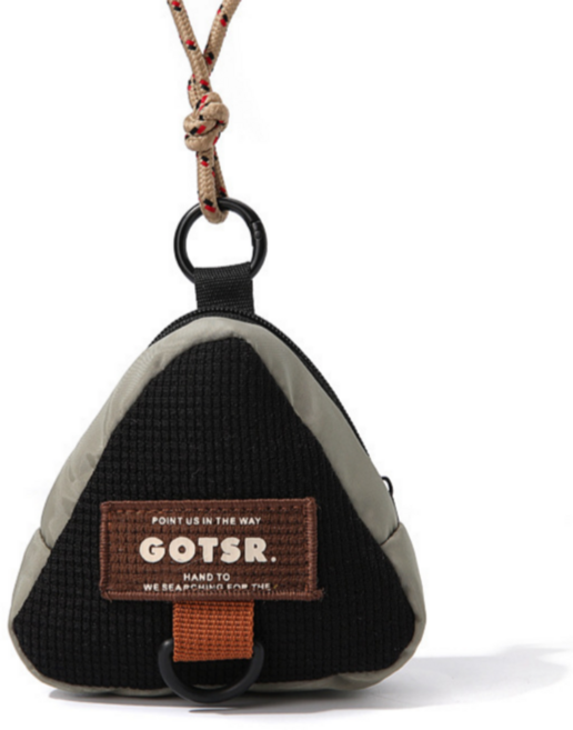 모아모어 캠핑 미니 파우치 이어폰 립밤 케이스 키링 동전지갑, 블랙, 1개