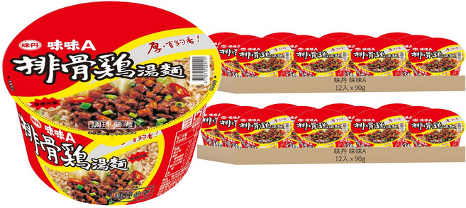 味丹 味味A 排骨雞湯麵 90g, 24入