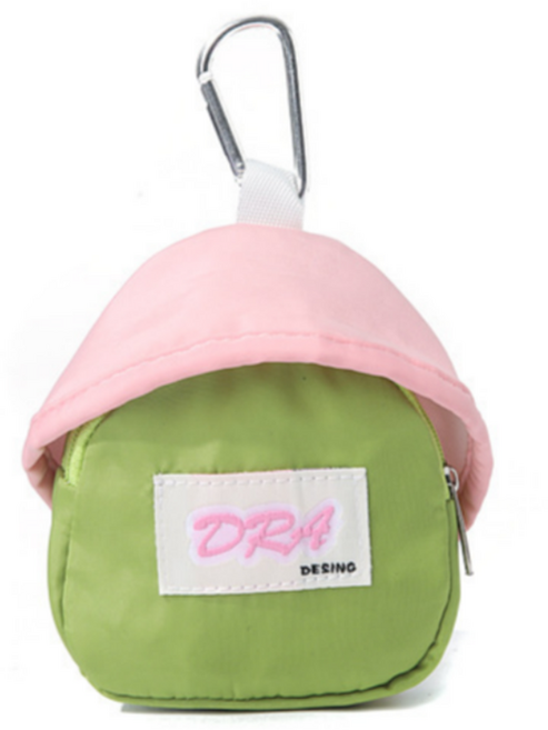 모아모어 토리 미니 파우치 이어폰 립밤 케이스 키링 동전지갑, 그린, 1개