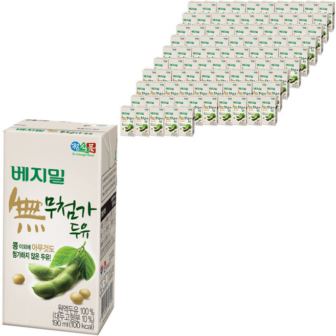 베지밀 무첨가 두유, 190ml, 96개